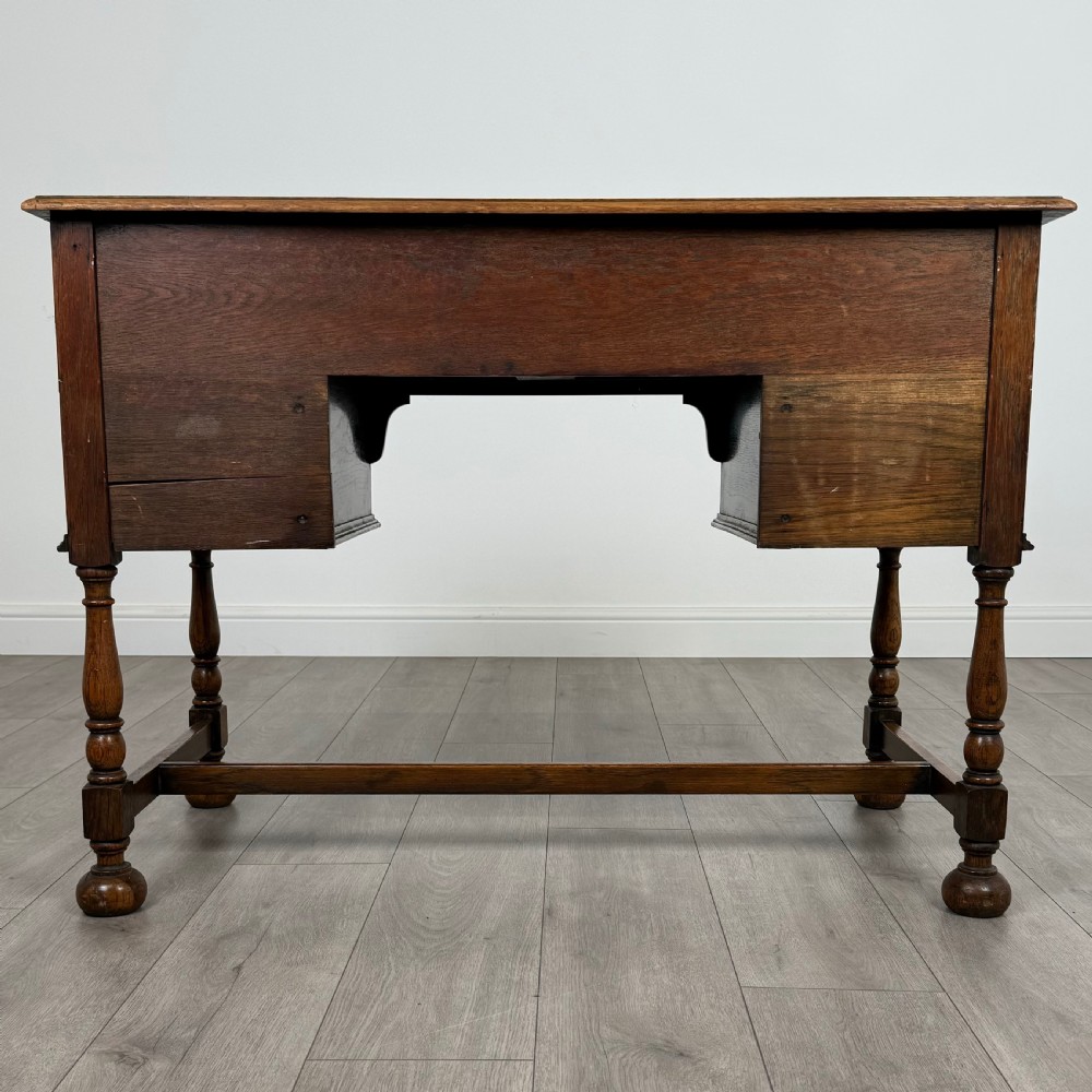 Antique 20th Century Jacobean Style Desk In Oak  View V