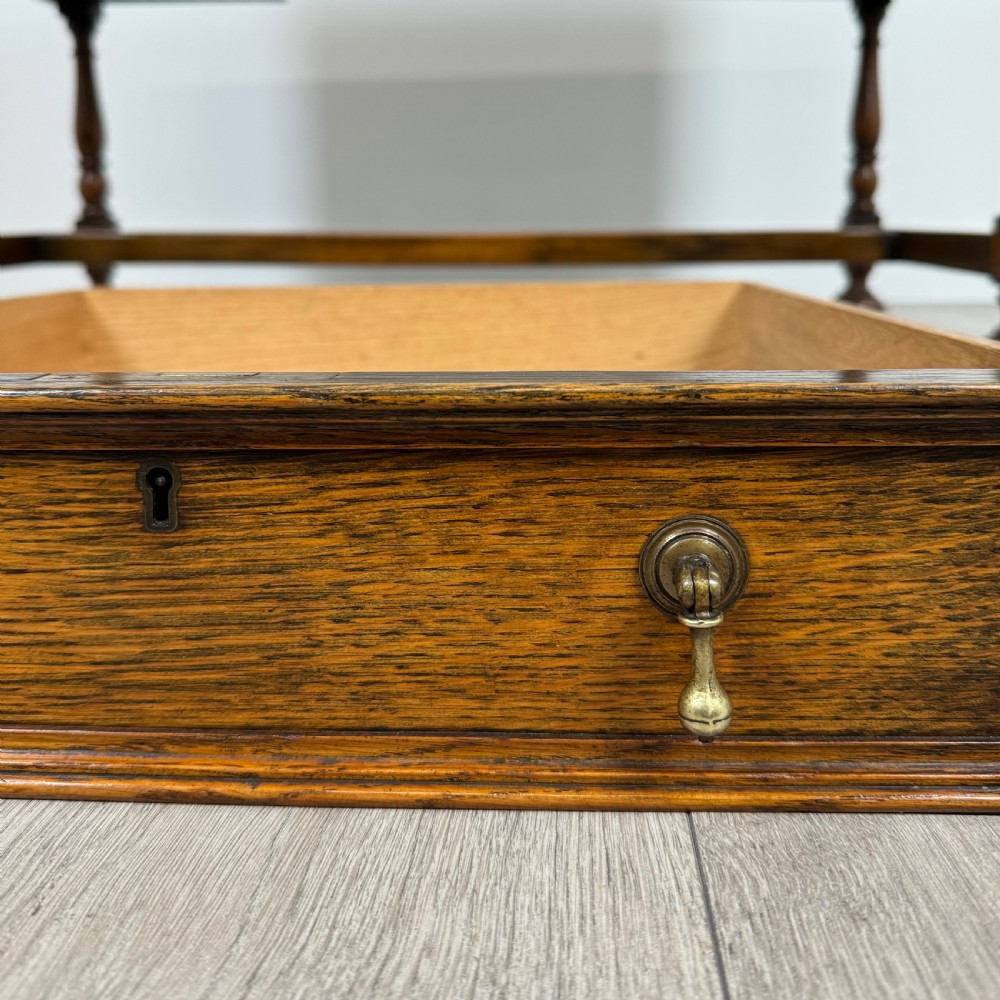 Antique 20th Century Jacobean Style Desk In Oak  View XI