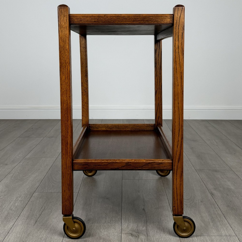 Antique 20th Century Good Quality Tea Trolley In Oak  View VII