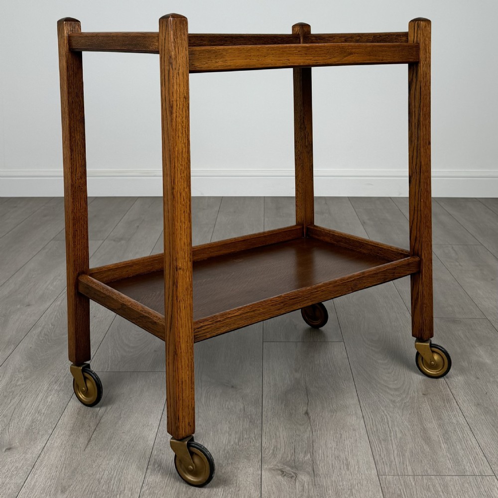 Antique 20th Century Good Quality Tea Trolley In Oak  View VIII