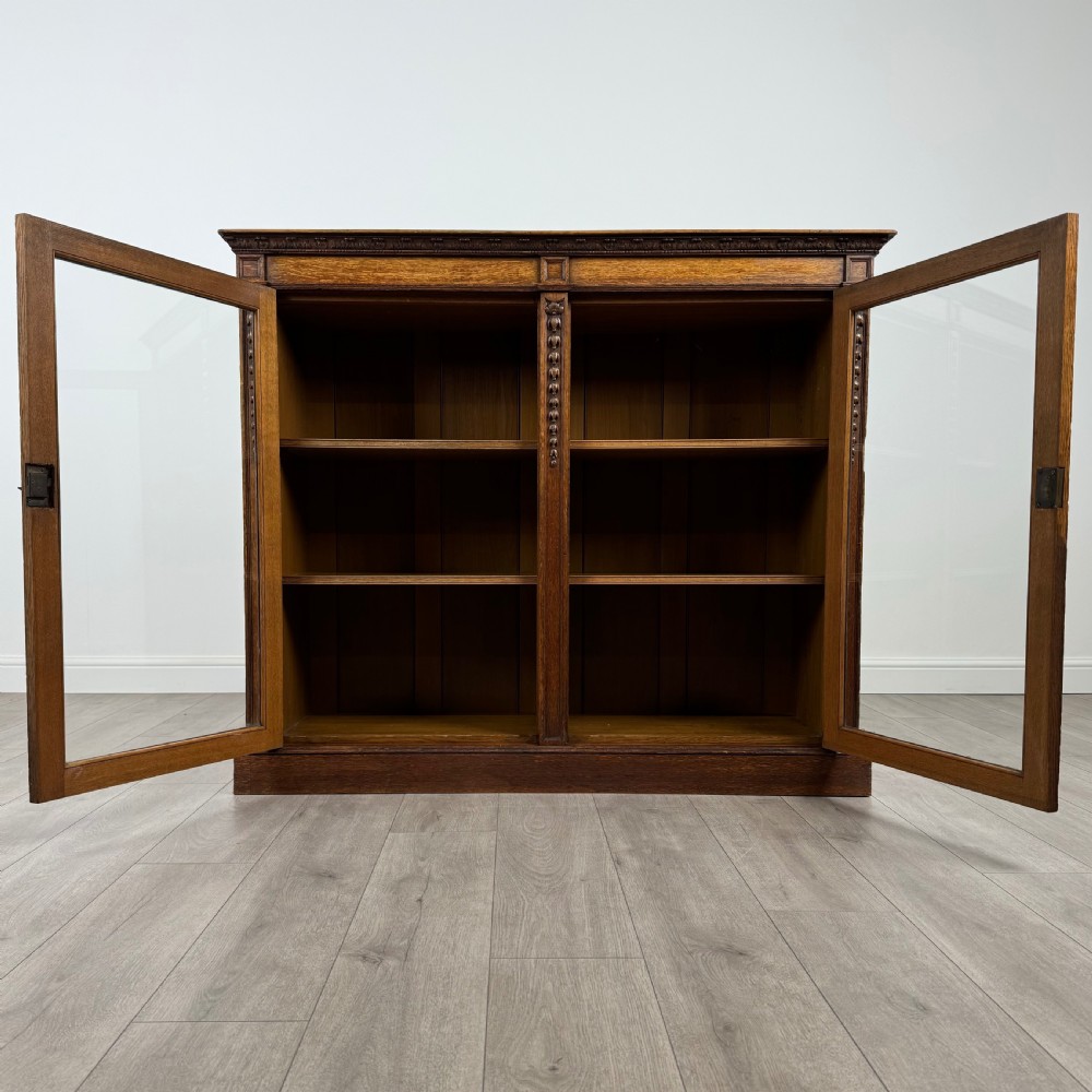 Antique 19th Century Glazed Oak Display Cabinet Of Fine Quality  View II