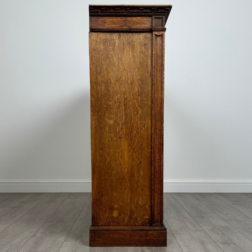 Antique 19th Century Glazed Oak Display Cabinet Of Fine Quality  View VIII