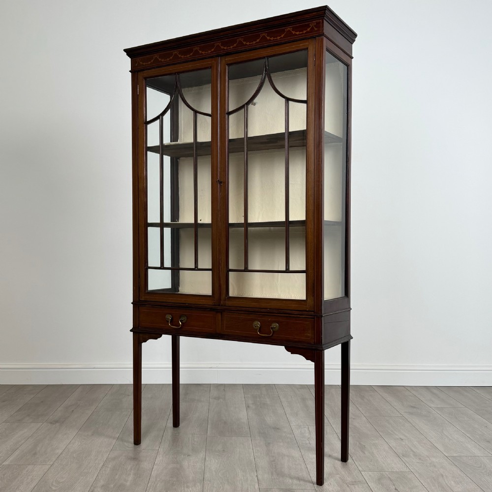  Antique 20th Century Good Quality Display Cabinet In Mahogany View III