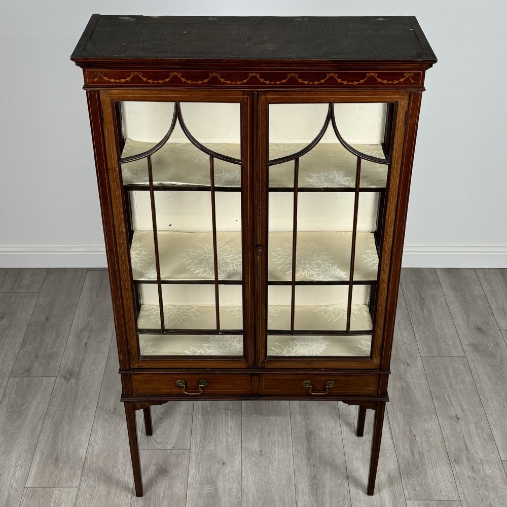  Antique 20th Century Good Quality Display Cabinet In Mahogany View X