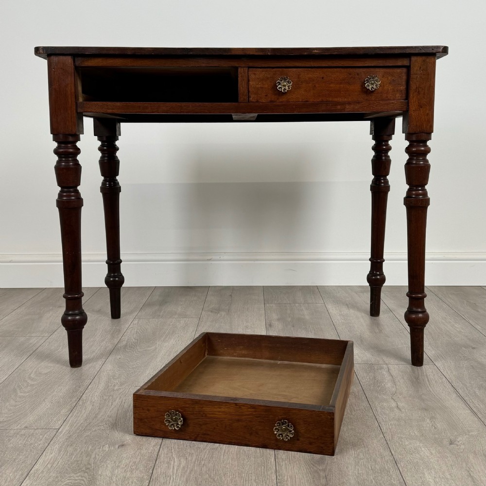 Antique 19th Century Writing Table In Oak  View X