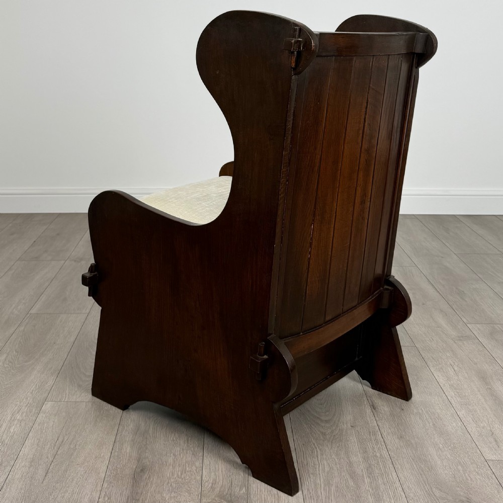 Antique 20th Century Quality Pair Of Lambing Chairs In Oak View IV