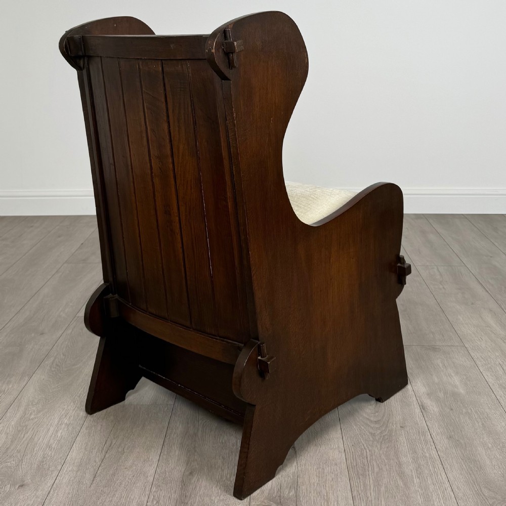 Antique 20th Century Quality Pair Of Lambing Chairs In Oak View VI