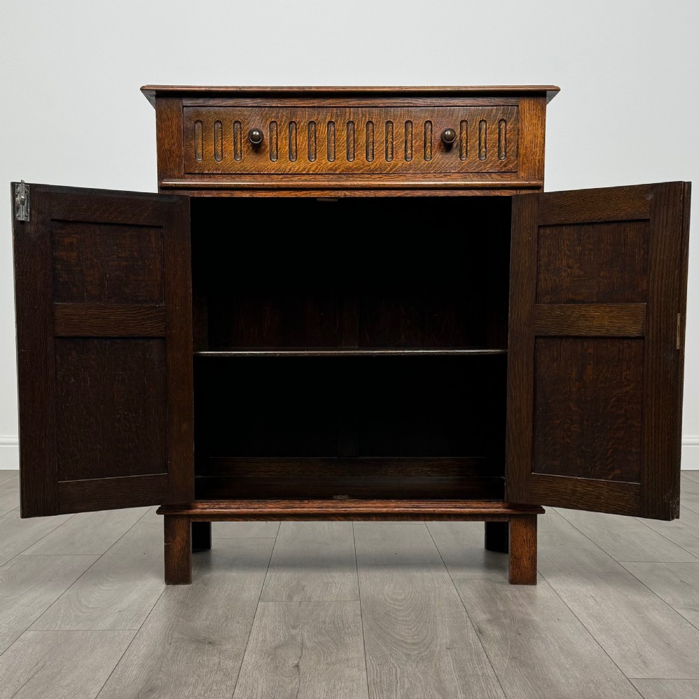 Antique 20th Century Golden Oak Cupboard View II