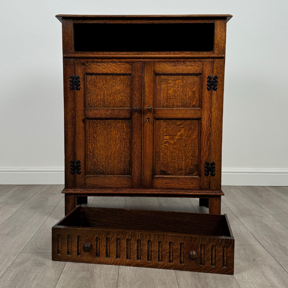 Antique 20th Century Golden Oak Cupboard View XI