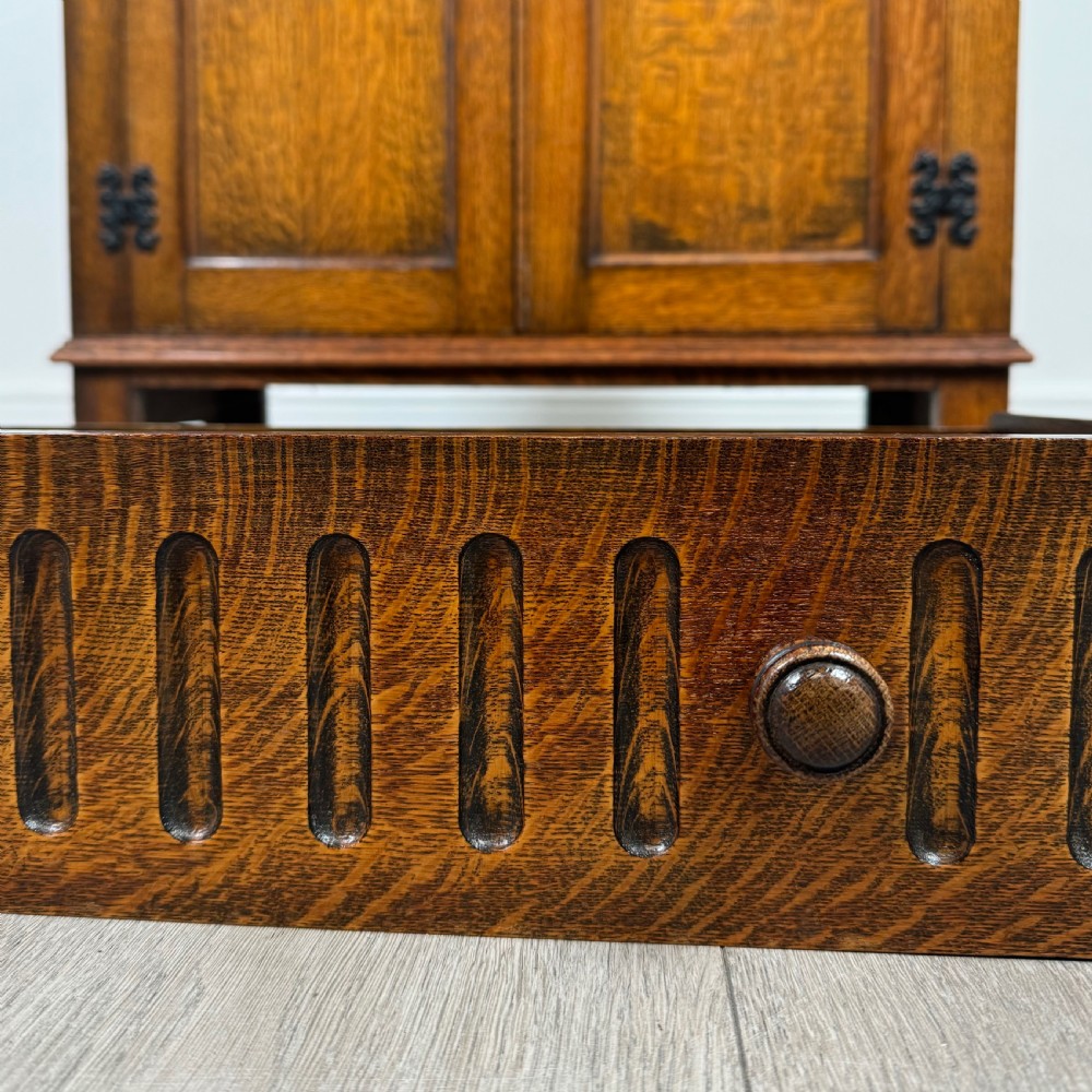 Antique 20th Century Golden Oak Cupboard View XII