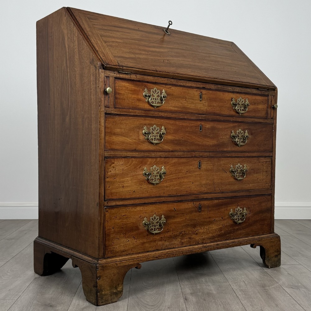 Antique 18th Century Finest Quality Bureau In Mahogany  View IX