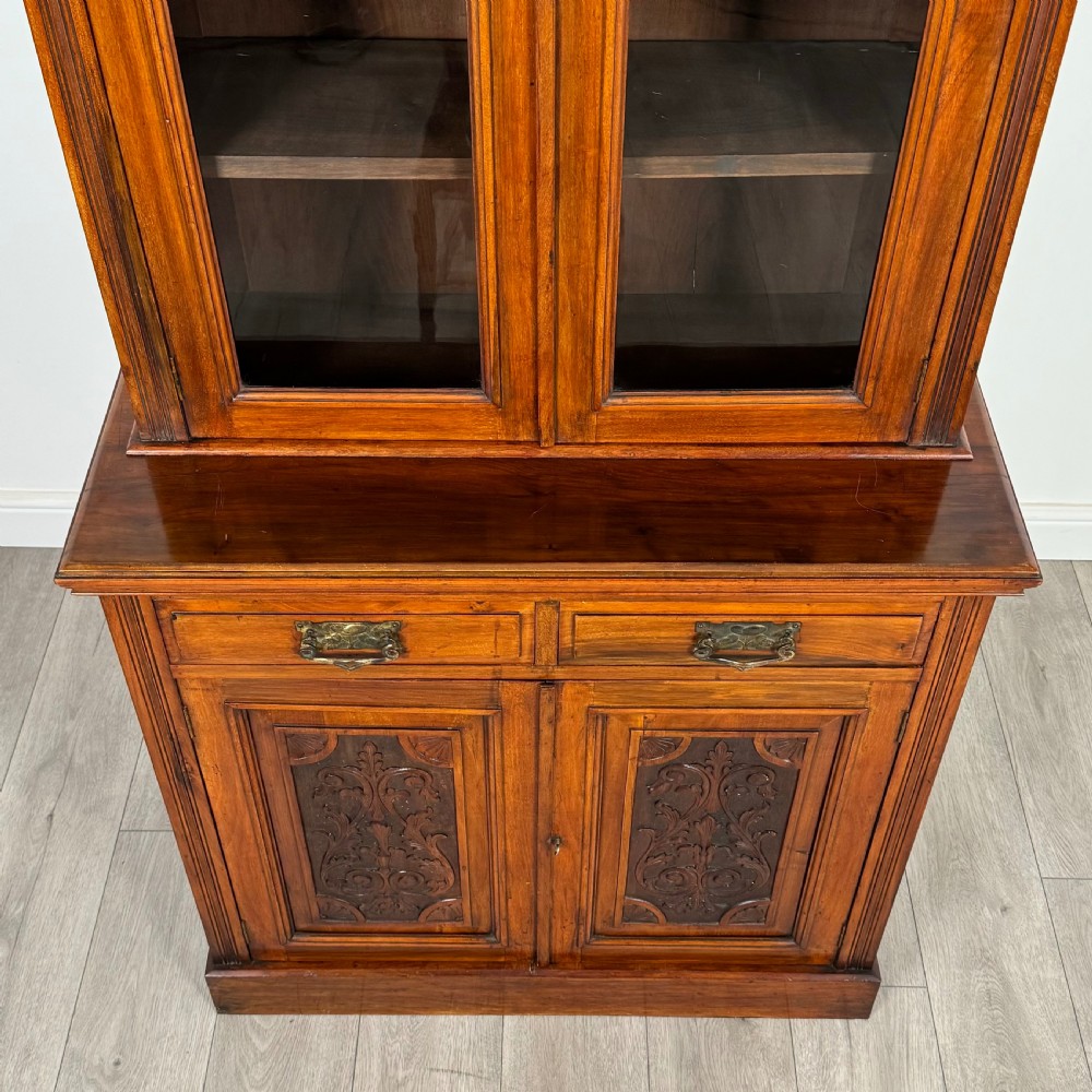 Antique 20th Century Bookcase On Cupboard In Walnut  View XI