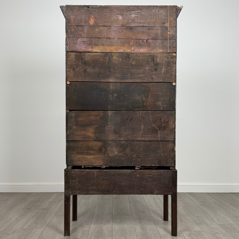 Antique 18th Century Fine Quality Cupboard On Stand In Oak  View VI