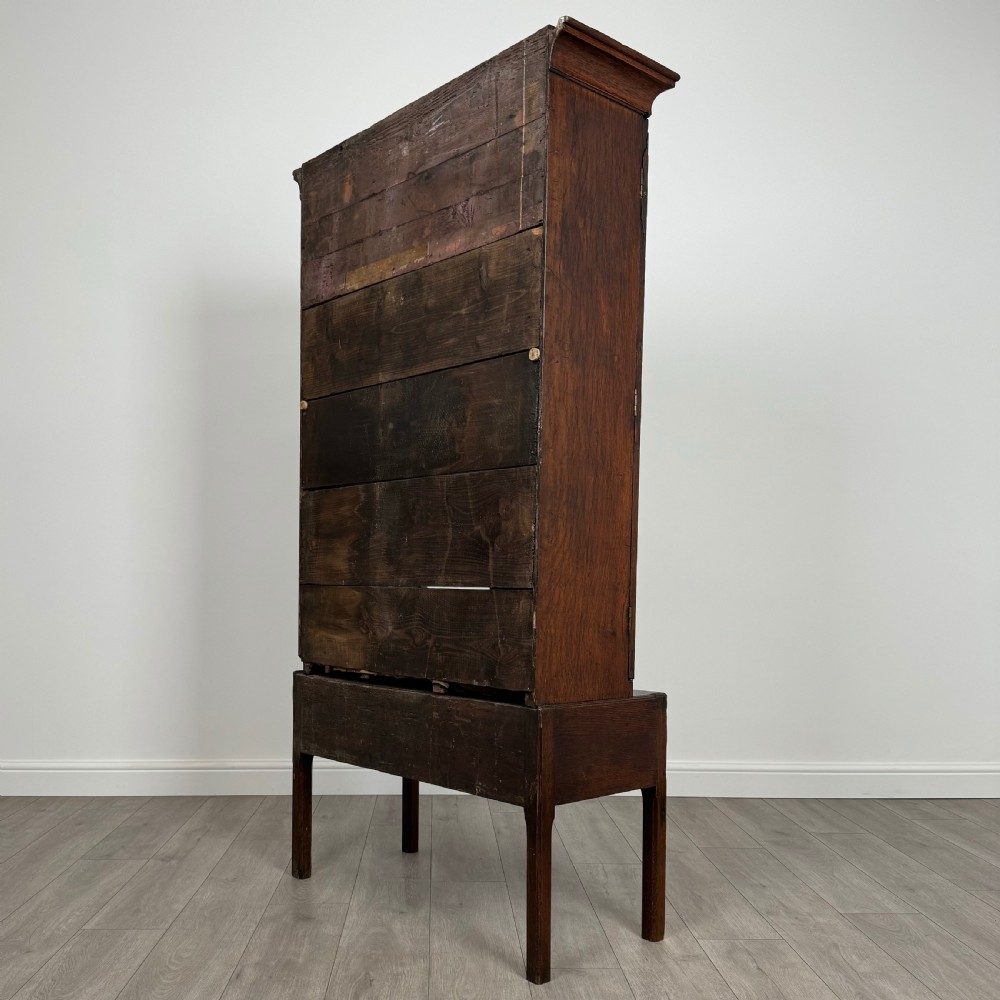 Antique 18th Century Fine Quality Cupboard On Stand In Oak  View VII