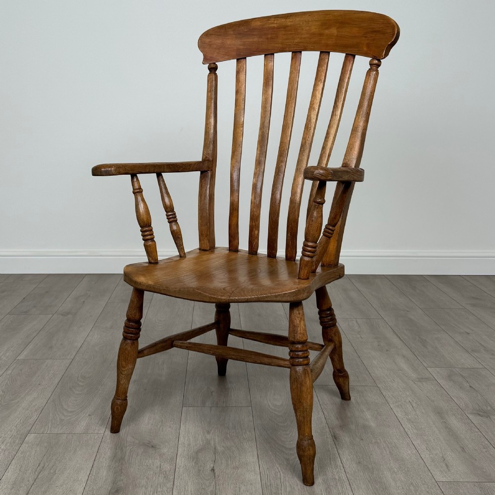 Antique 19th Century Windsor Armchair In Oak 