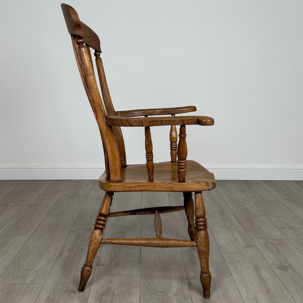 Antique 19th Century Windsor Armchair In Oak  View VI