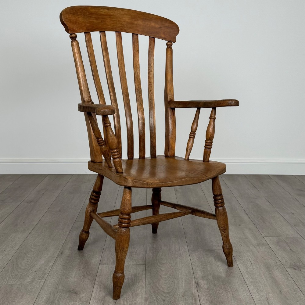Antique 19th Century Windsor Armchair In Oak  View VII