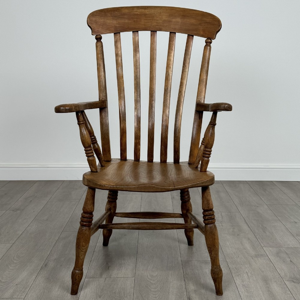 Antique 19th Century Windsor Armchair In Oak  View VIII