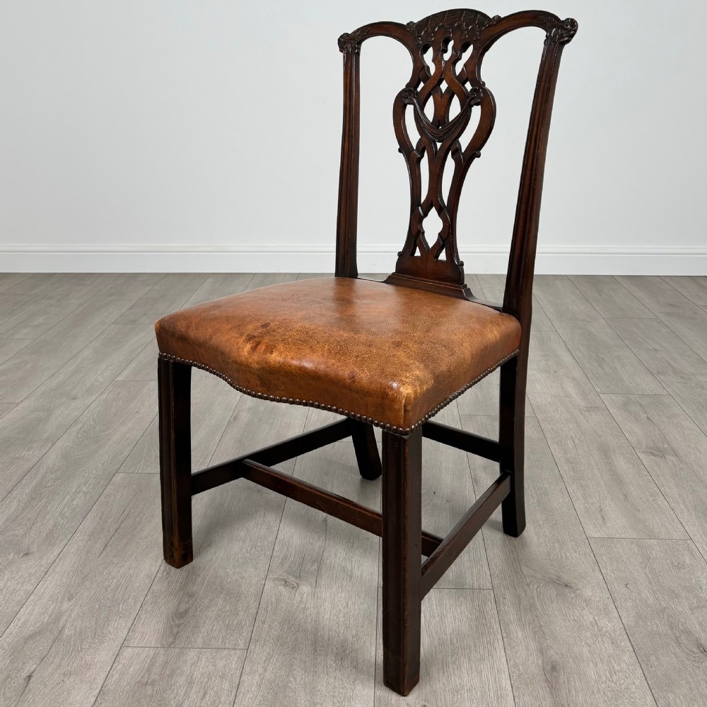 Antique 19th Century Set Of 8 Chippendale Style Dining Chairs  View IV