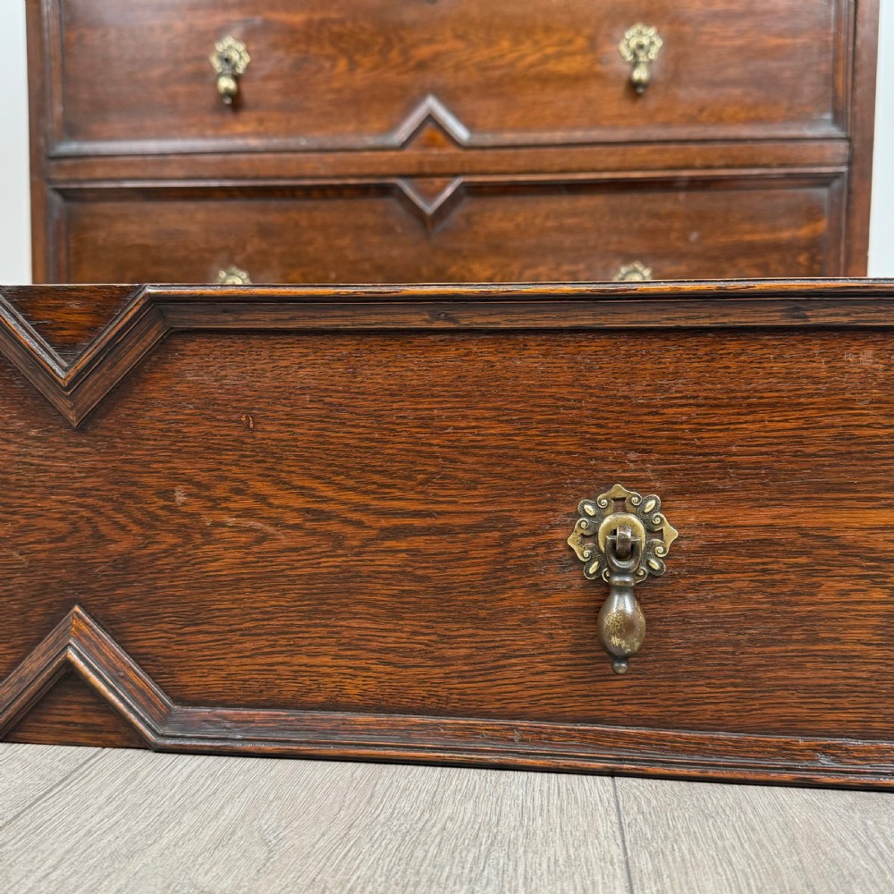 Antique 20th Century Jacobean Style Chest Of Drawers In Oak  View XI
