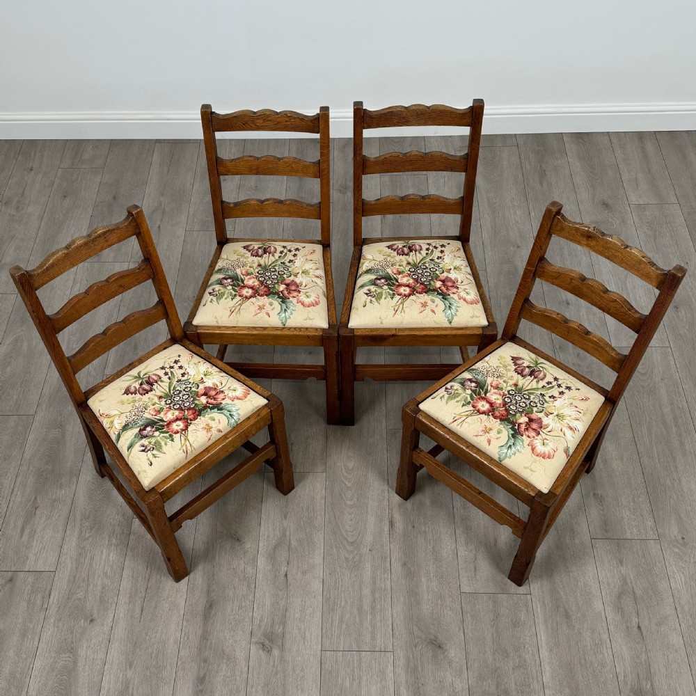  Antique 20th Century Set Of 4 Good Quality Oak Dining Chairs  View VIII