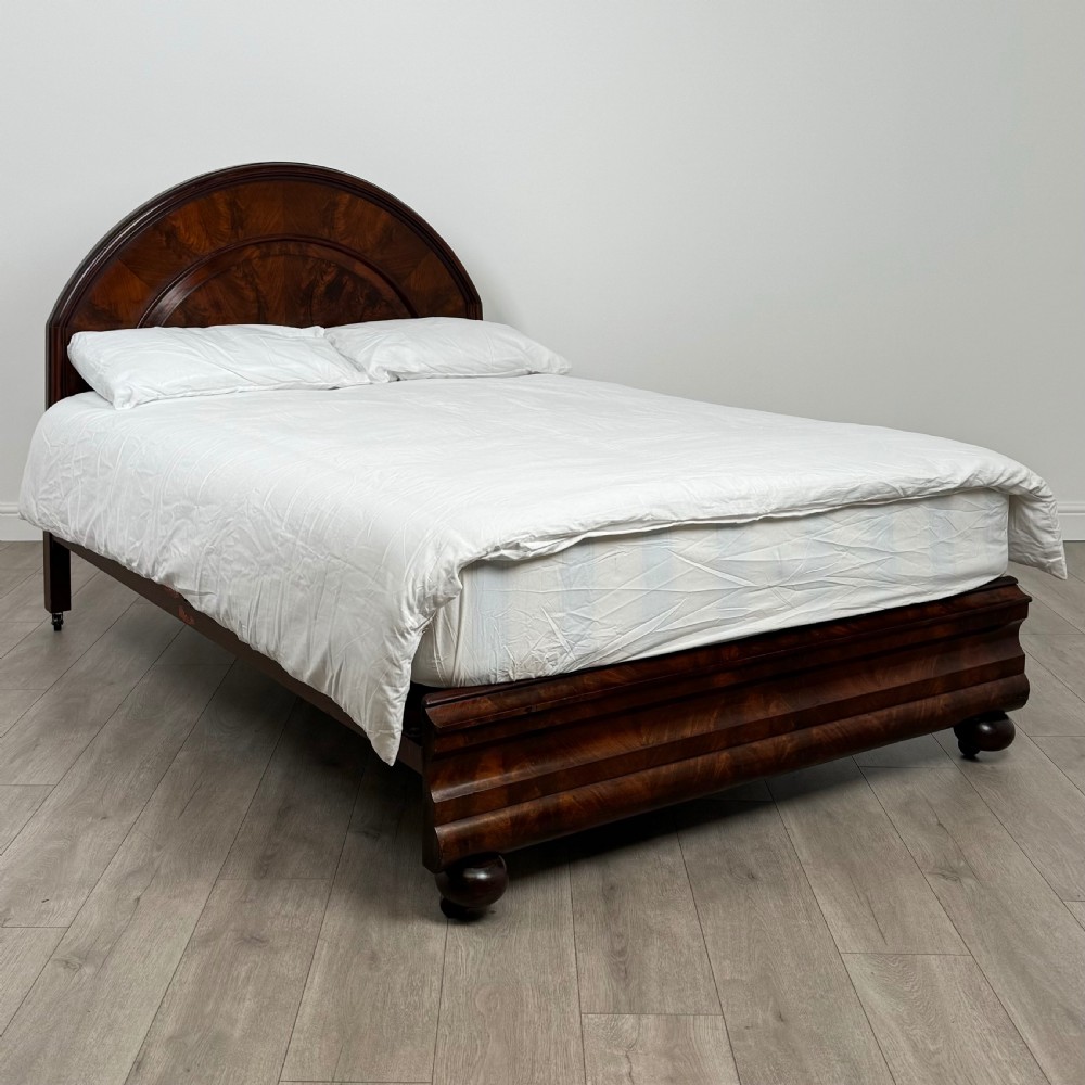 Antique 19th Century Good Quality Double Bed In Mahogany 