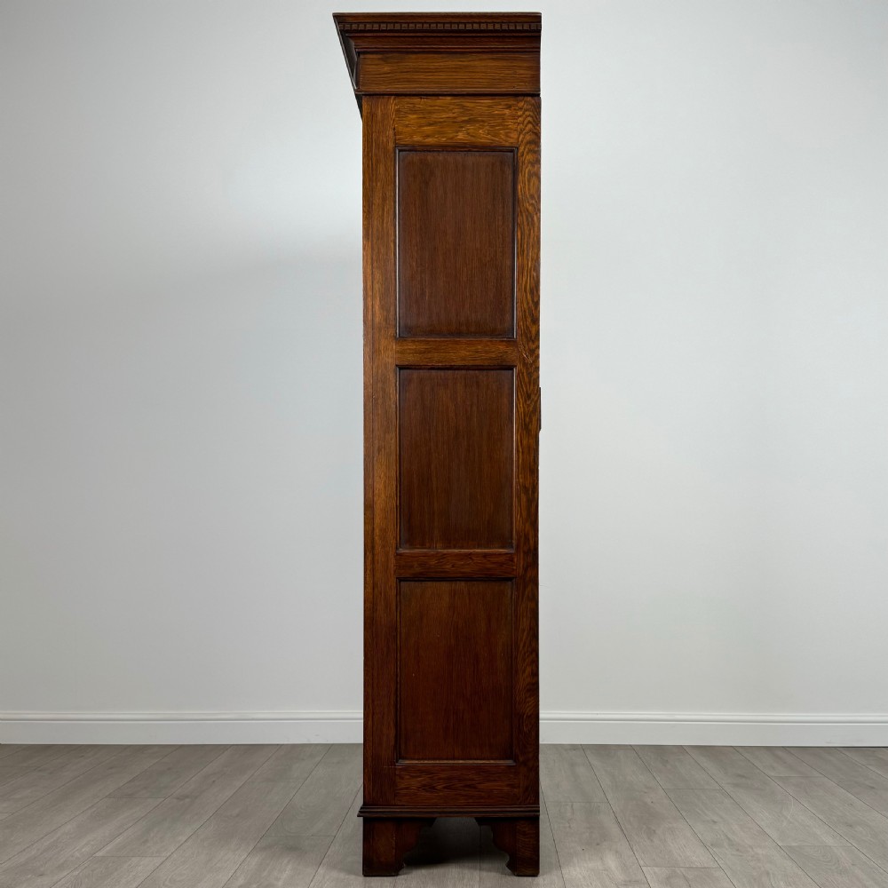Antique 20th Century Jacobean Style Single Oak Wardrobe View IV