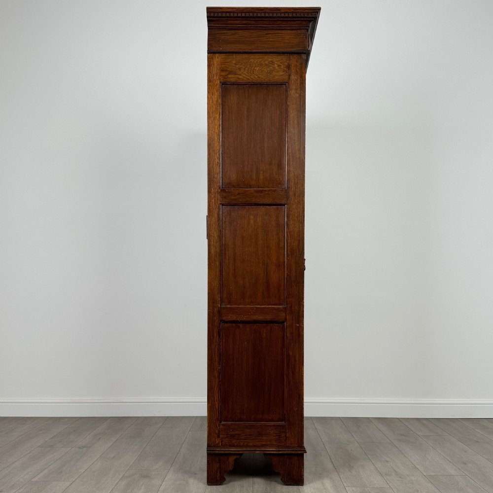 Antique 20th Century Jacobean Style Single Oak Wardrobe View VIII