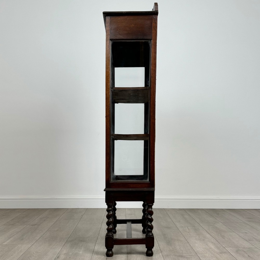  Antique 20th Century Barley Twist Cabinet In Oak View IV