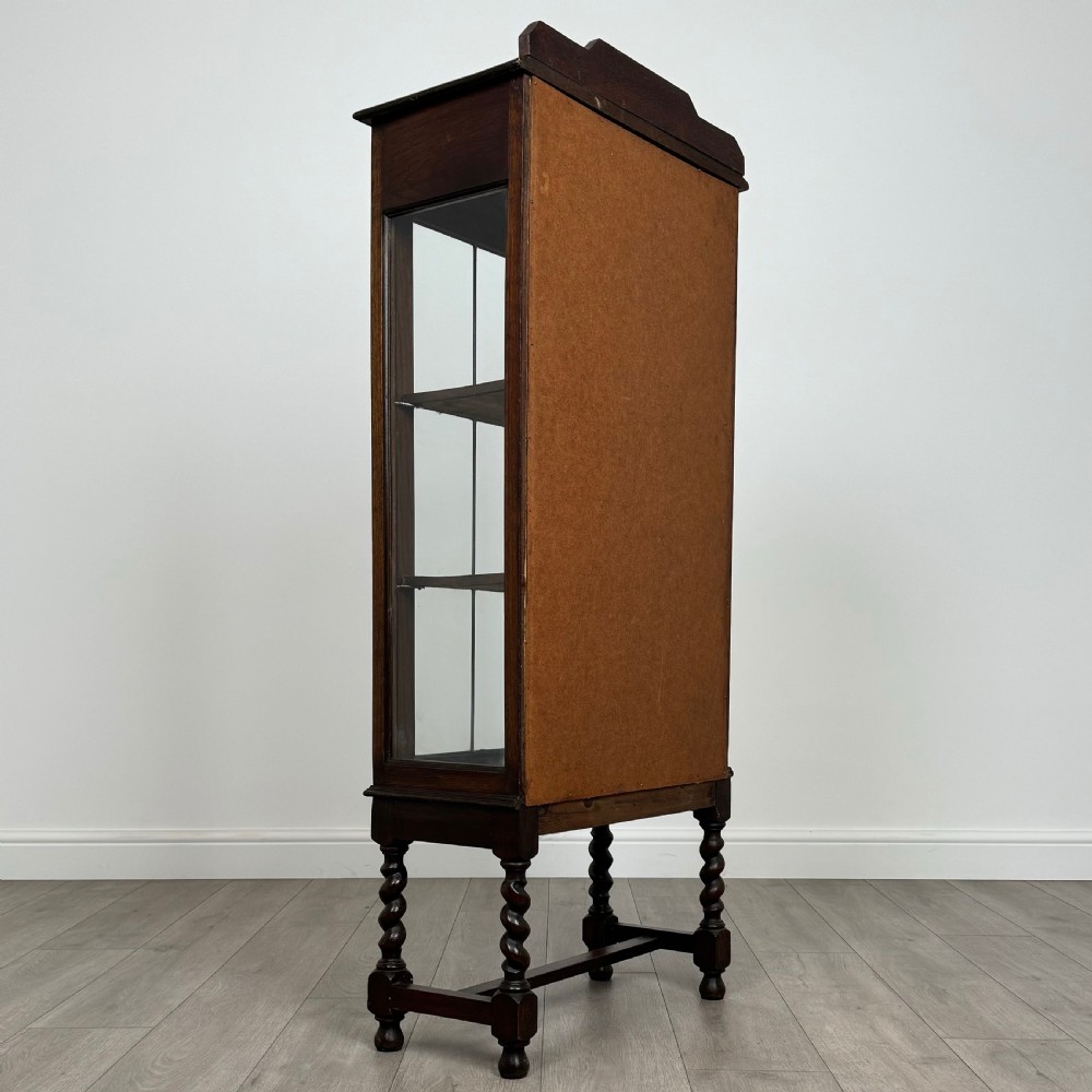  Antique 20th Century Barley Twist Cabinet In Oak View V