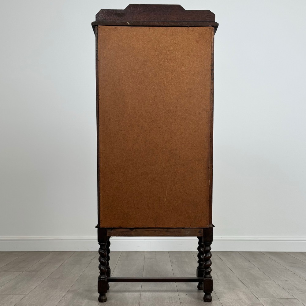  Antique 20th Century Barley Twist Cabinet In Oak View VI