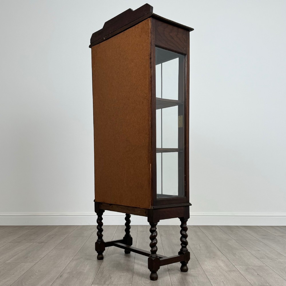  Antique 20th Century Barley Twist Cabinet In Oak View VII