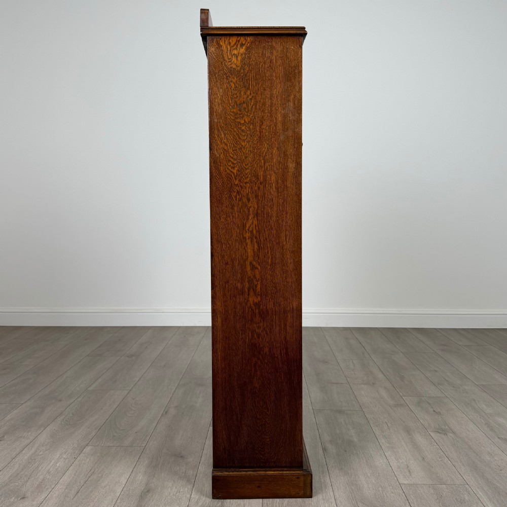 Antique 20th Century Good Quality Open Bookcase In Oak  View VII
