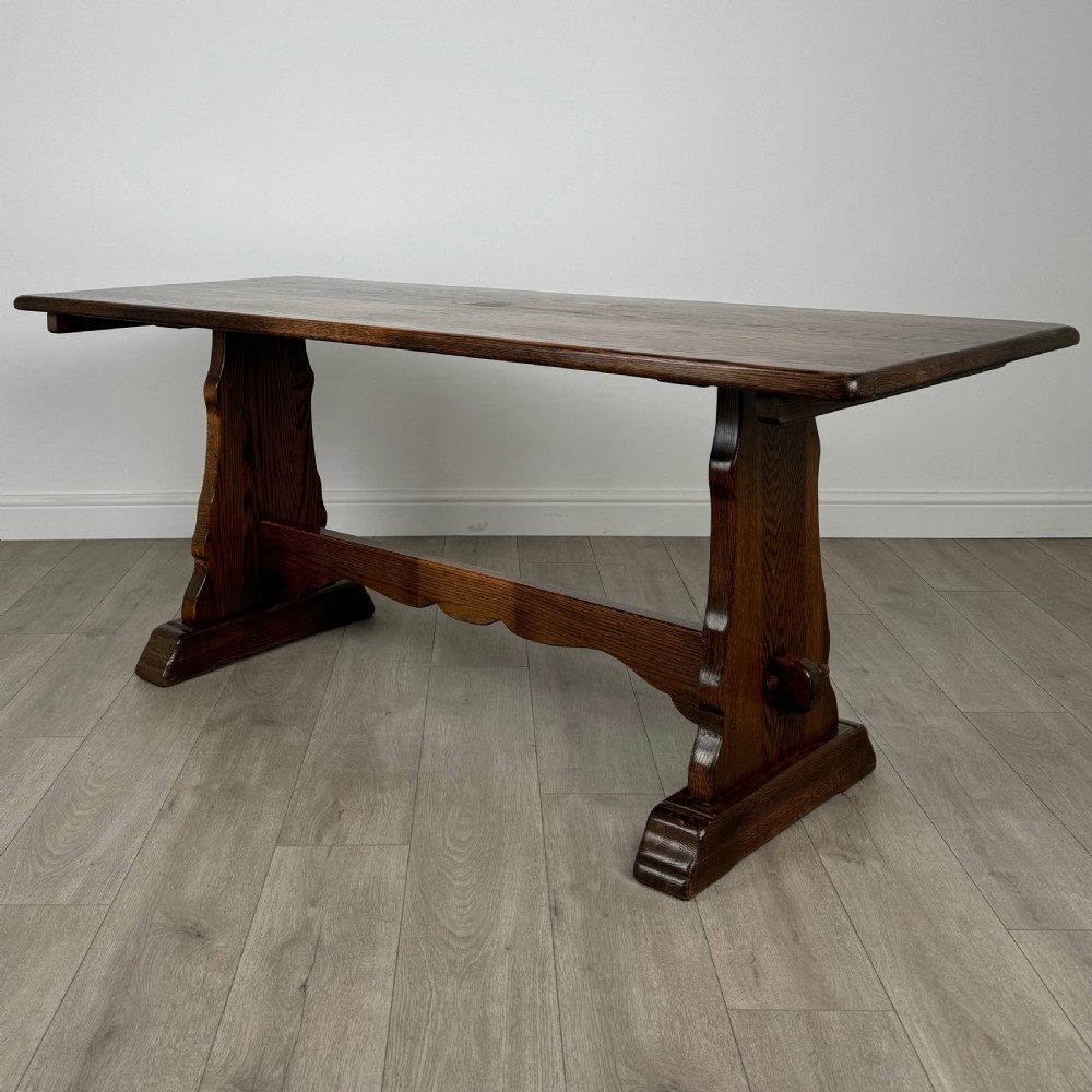 Antique 20th Century Good Quality Dining Table In Oak 
