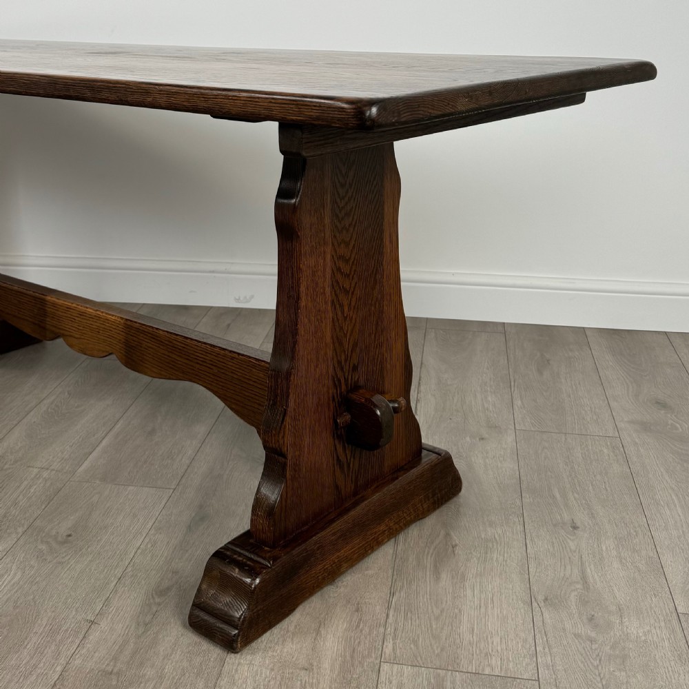 Antique 20th Century Good Quality Dining Table In Oak  View V