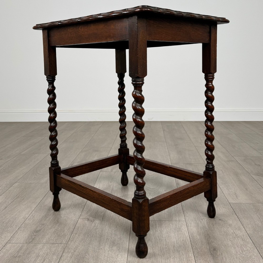  Antique 20th Century Good Quality Side Table In Oak  View VI