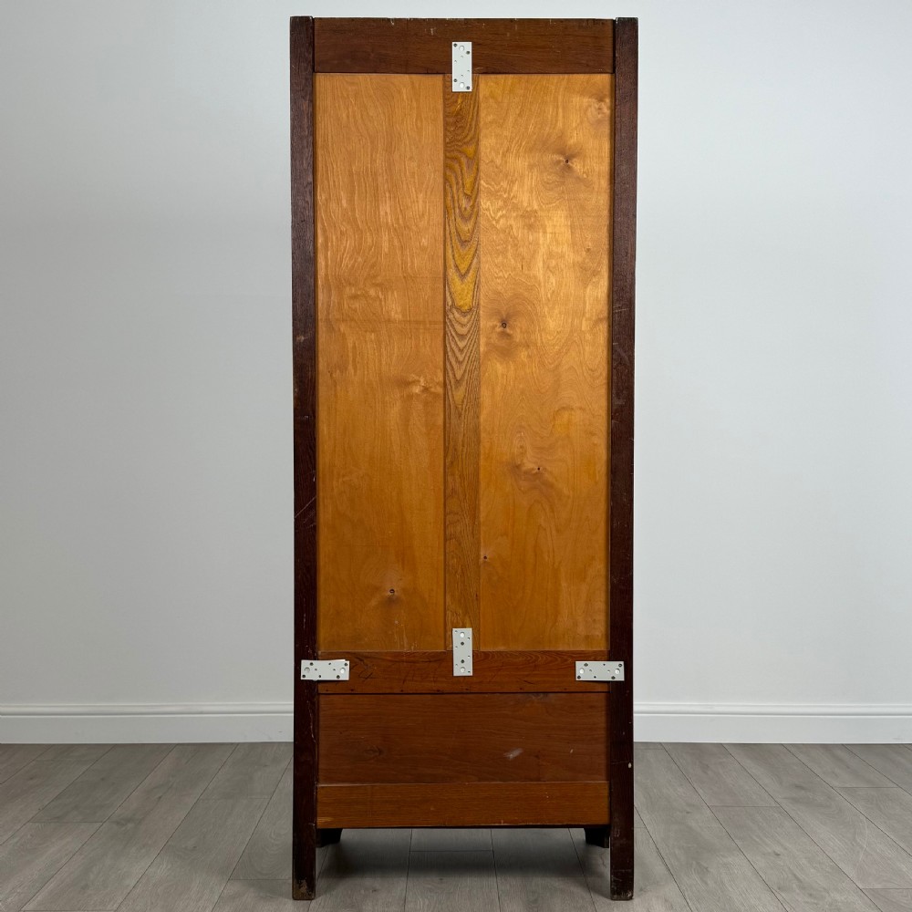 Antique 20th Century Art Nouveau Style Oak Wardrobe  View V