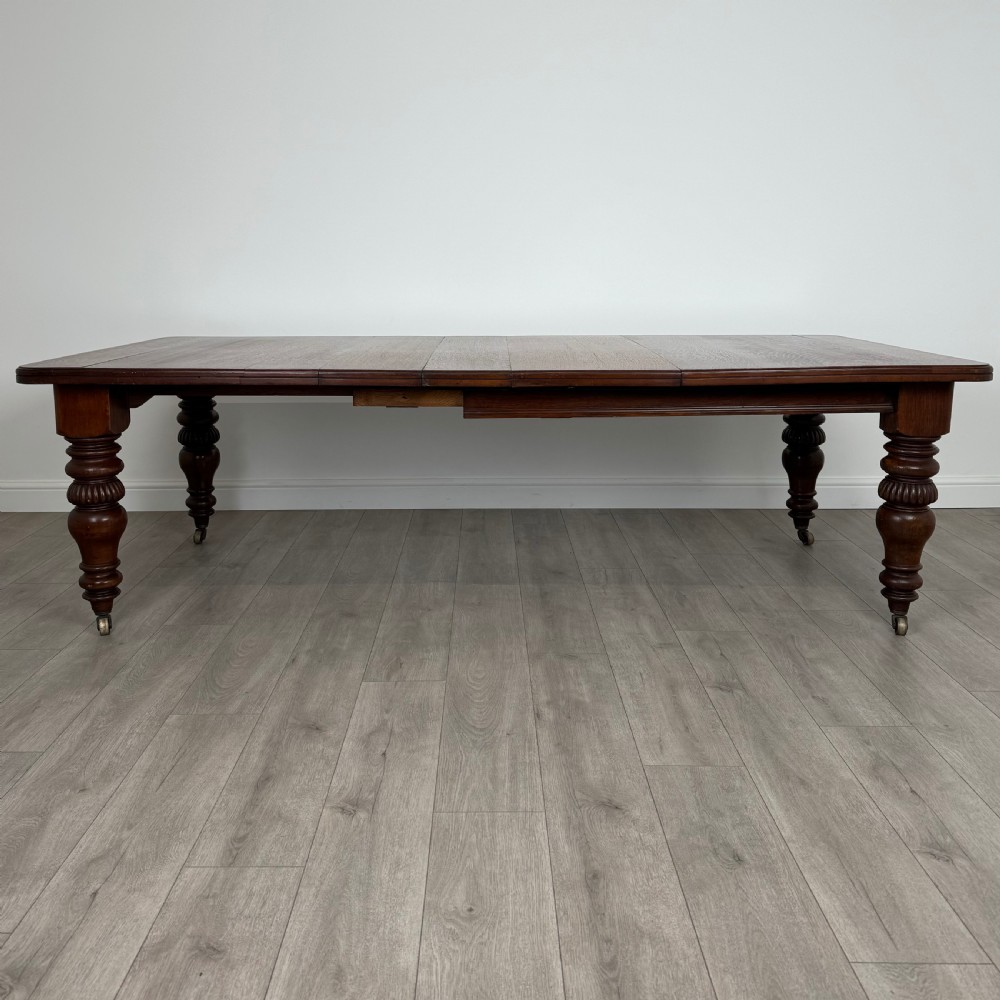 Antique 19th Century Extending Dining Table In Oak  View II
