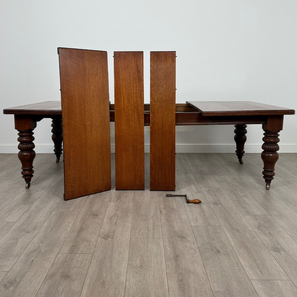 Antique 19th Century Extending Dining Table In Oak  View IV