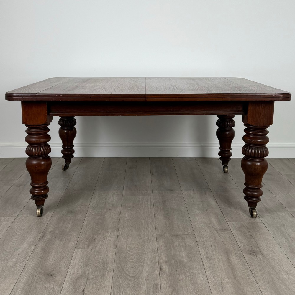 Antique 19th Century Extending Dining Table In Oak  View VI