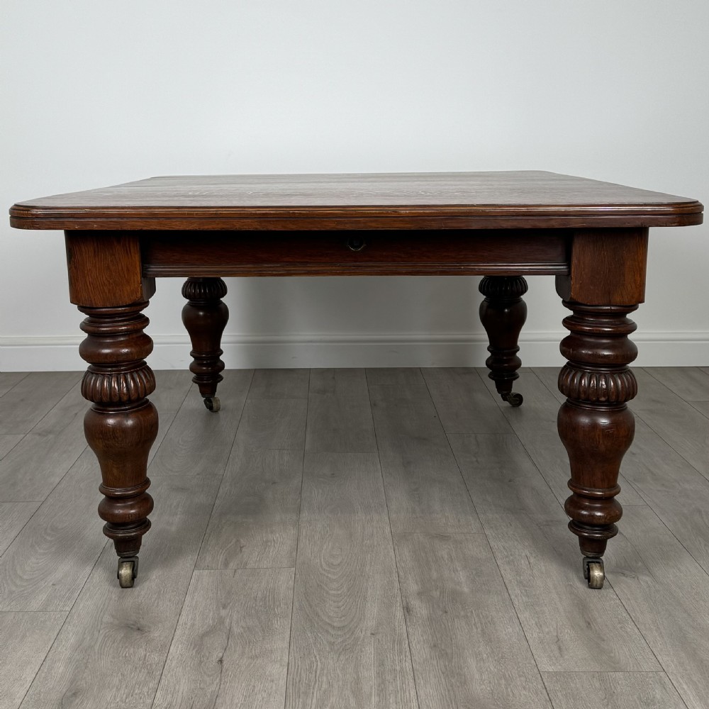 Antique 19th Century Extending Dining Table In Oak  View VII