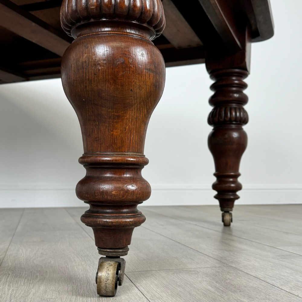 Antique 19th Century Extending Dining Table In Oak  View IX