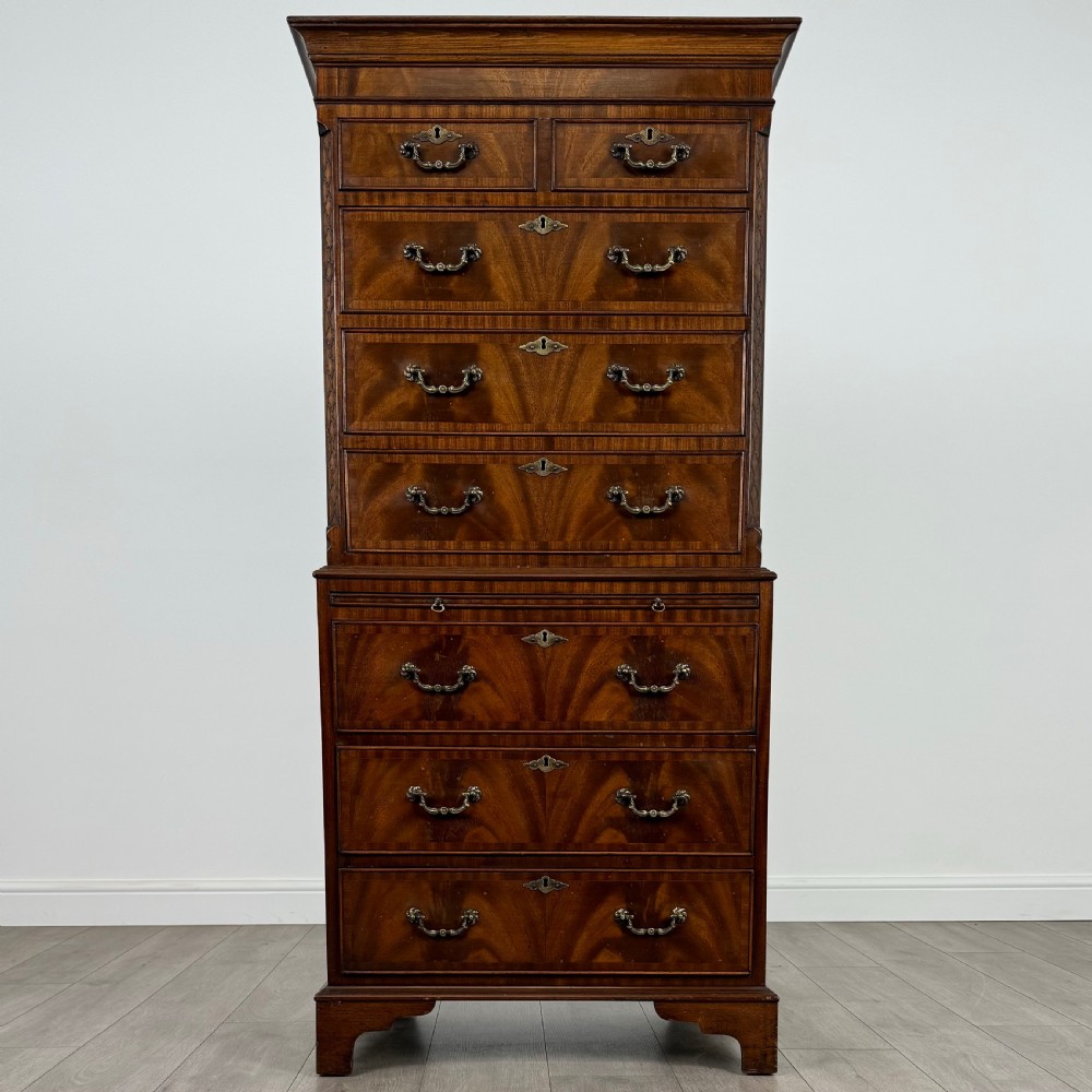 Antique 20th Century Small Chest On Chest In Mahogany  View II