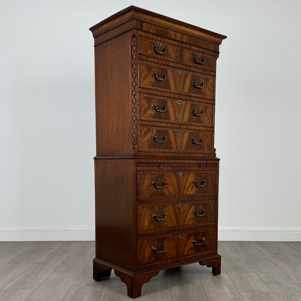Antique 20th Century Small Chest On Chest In Mahogany  View VIII
