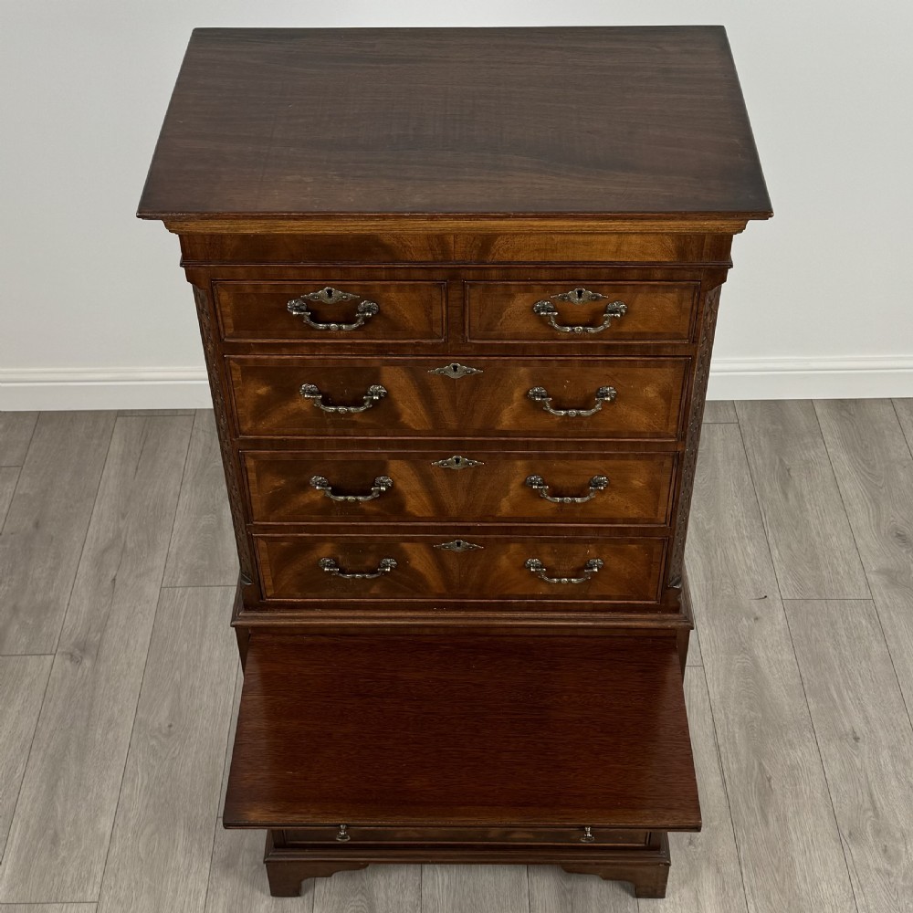 Antique 20th Century Small Chest On Chest In Mahogany  View X