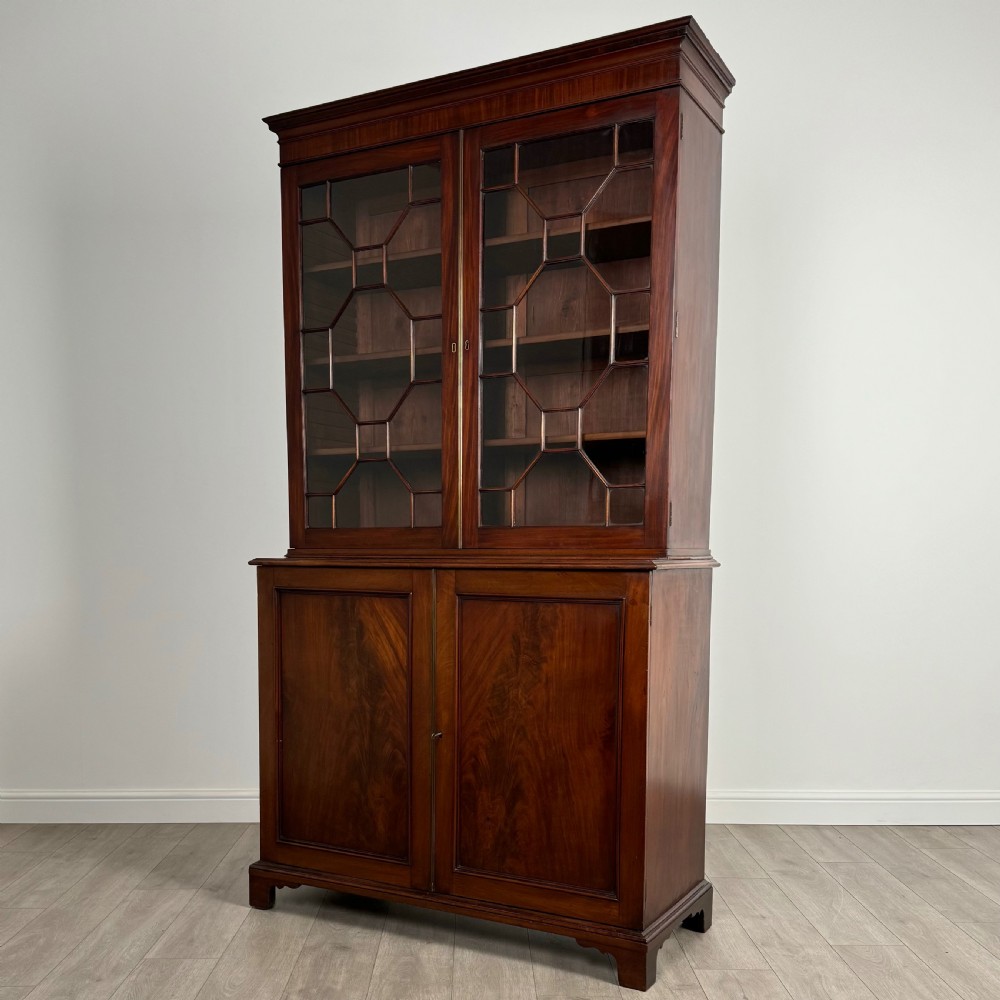  Antique 18th Century Bookcase On Cupboard In Mahogany  View IV