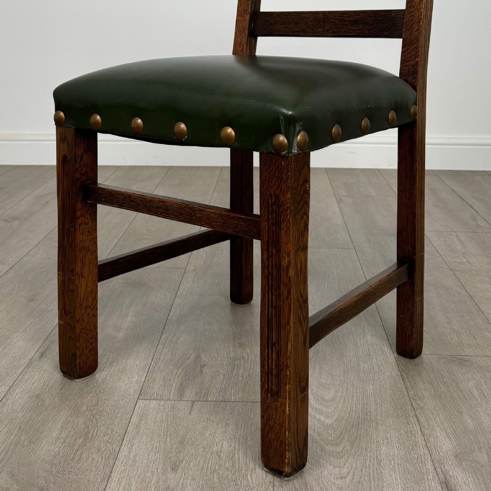 Antique 20th Century Set Of 6 Linenfold Dining Chairs In Oak  View VI