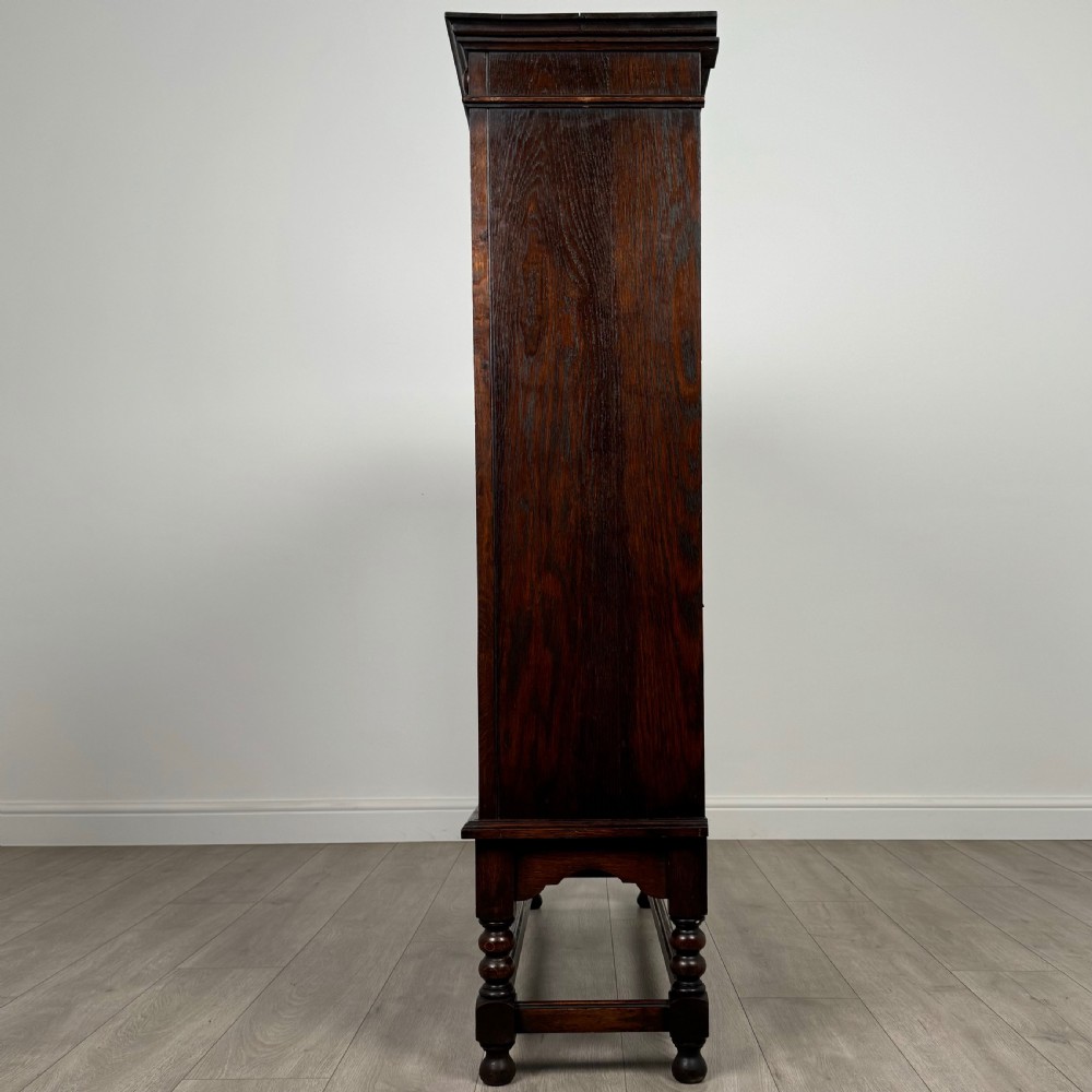 Antique 20th Century Jacobean Style Oak Display Cabinet  View IV