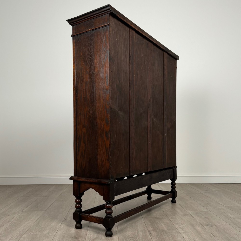 Antique 20th Century Jacobean Style Oak Display Cabinet  View VI