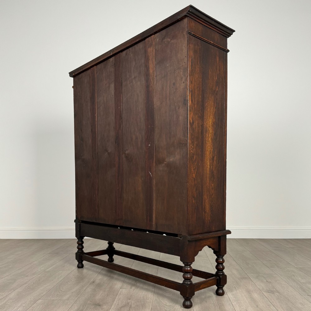Antique 20th Century Jacobean Style Oak Display Cabinet  View VII
